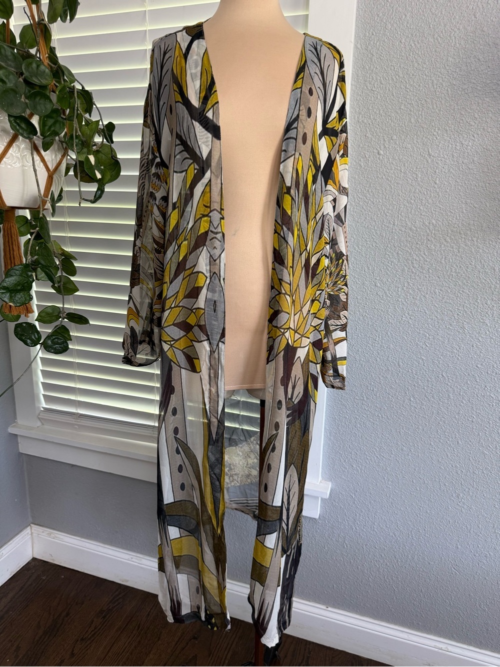 NWT Sterling Art to Wear Sugar Cranes Kimono One Size Art Silk